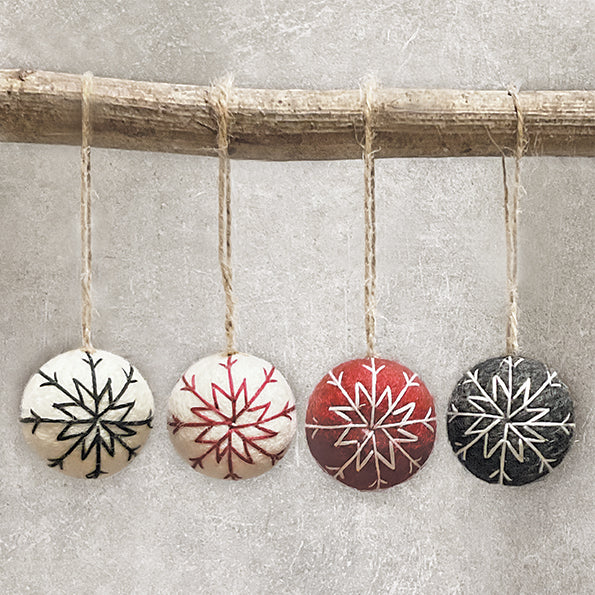 White Felt Hanging Bauble