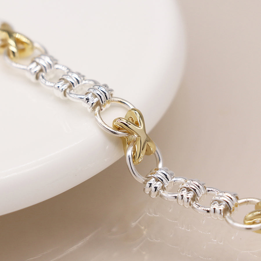Knots & Crosses Bracelet Gold & Silver