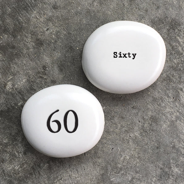 Porcelain Pebble 60th Birthday