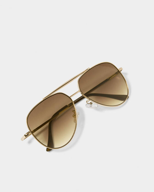 Katie Loxton Bali Aviator Sunglasses in Gold Metal