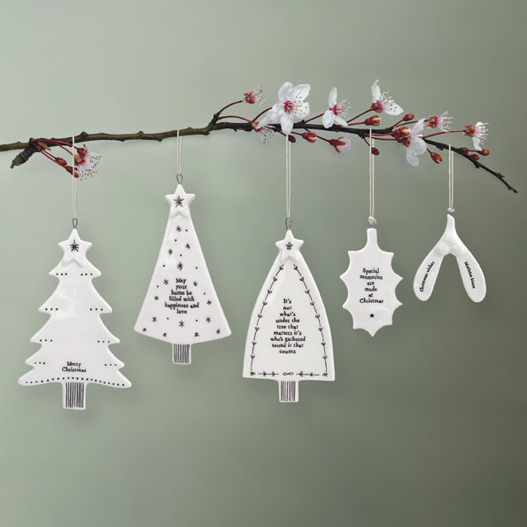 Christmas Memories Flat Holly Porcelain Bauble