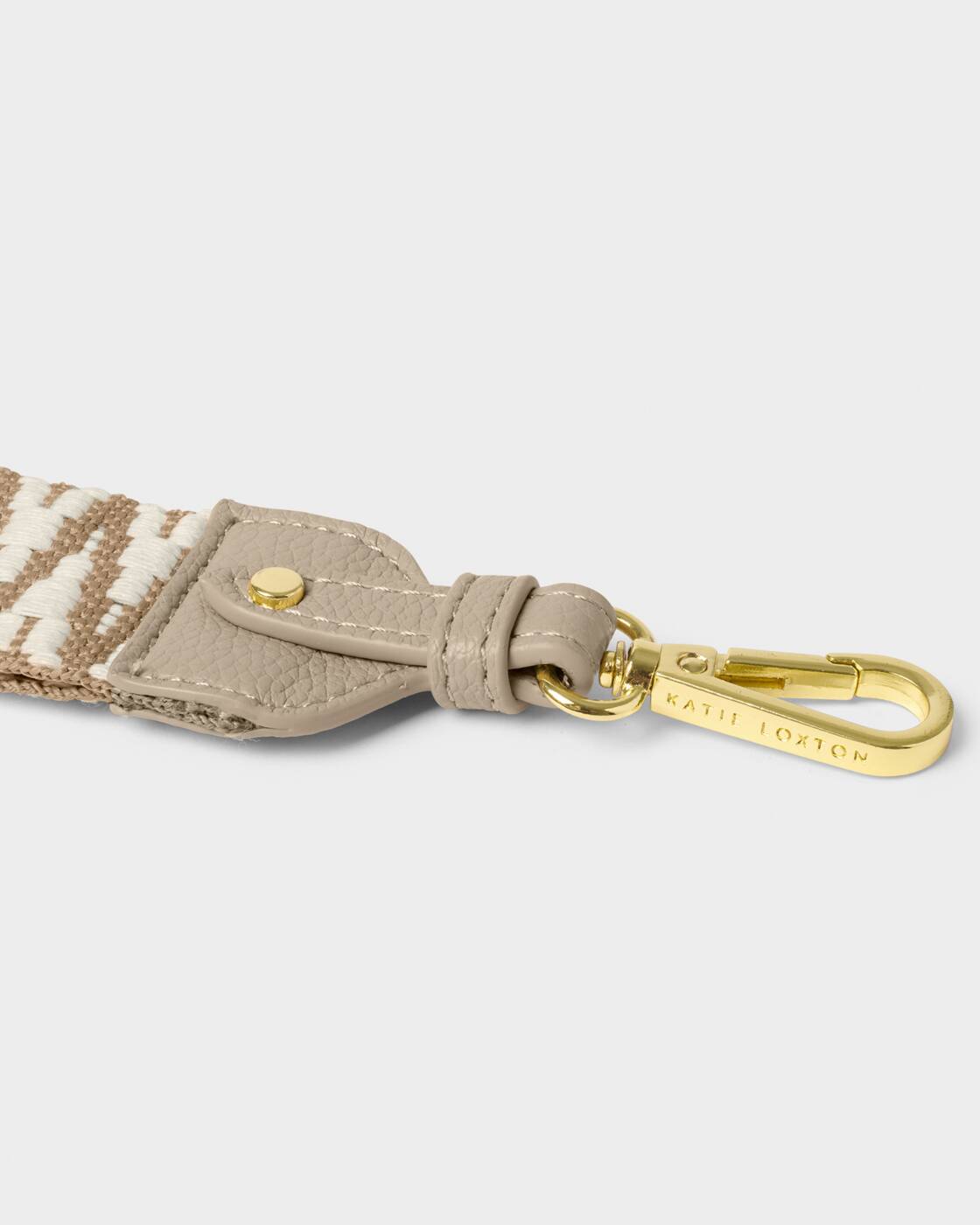 Zig Zag Canvas Wrist Strap In Taupe