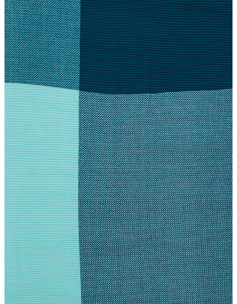 Colour Block Wrap Scarf Peacock Blue