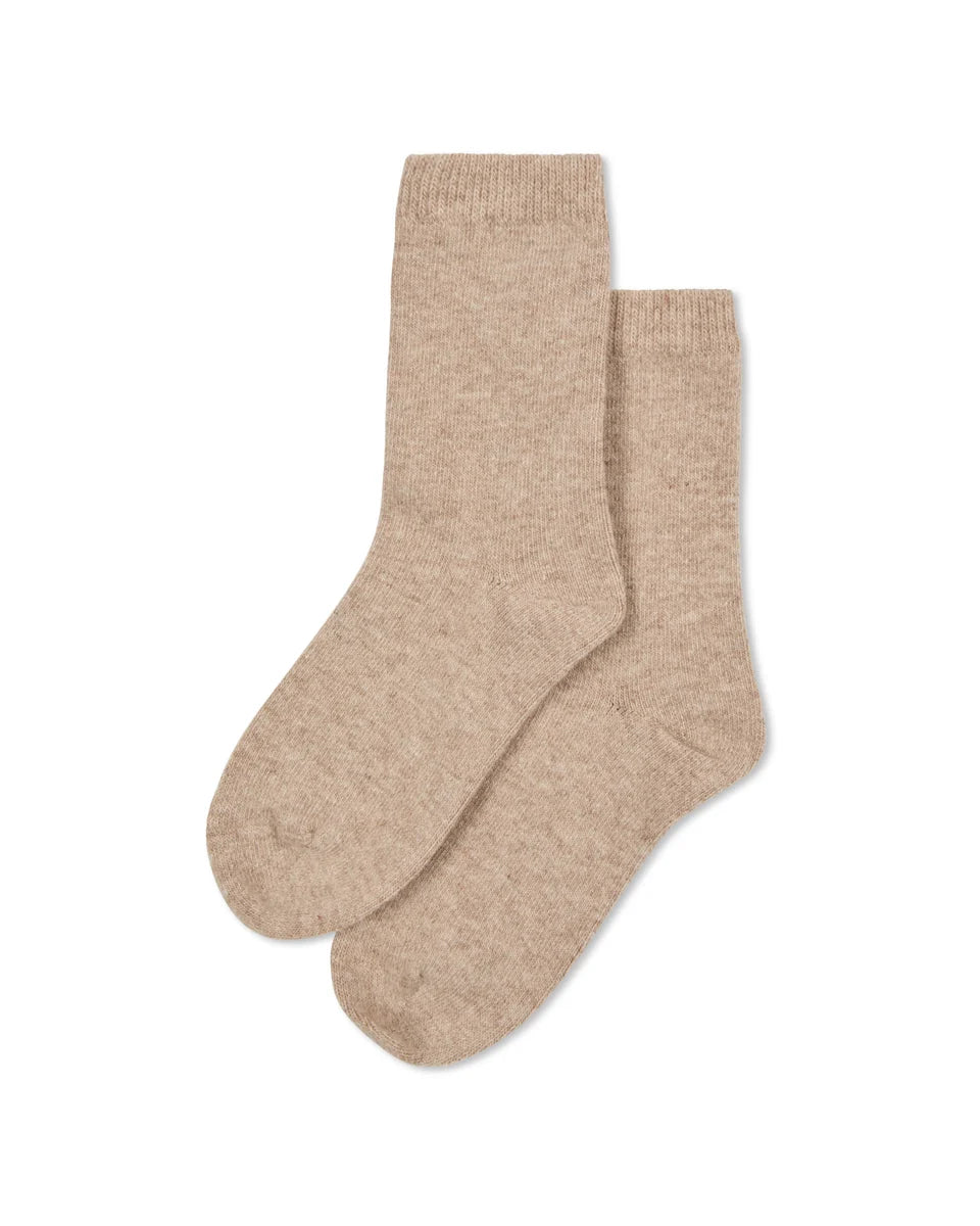 Cosy Cashmere Short Socks Beige