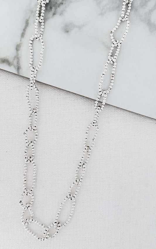 Long Silver Loop Necklace in Silver