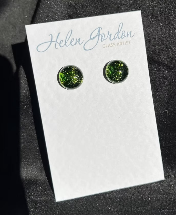 Green Sparkly Earrings