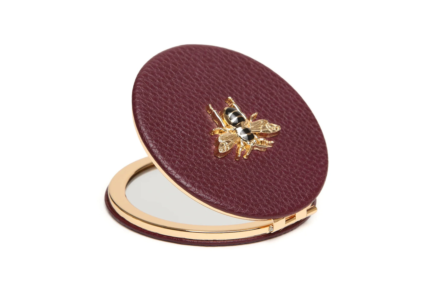Bee Round Compact Mirror Berry