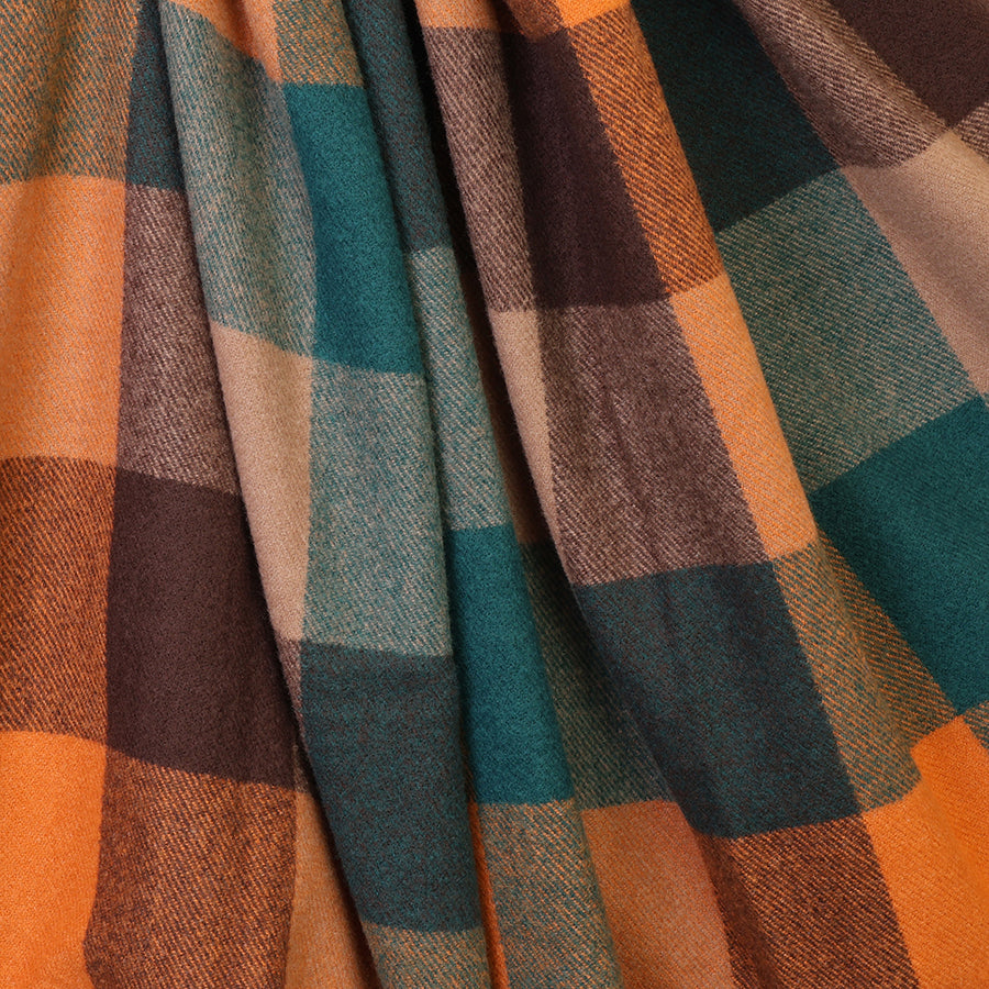Checkered Cosy Scarf Orange & Green