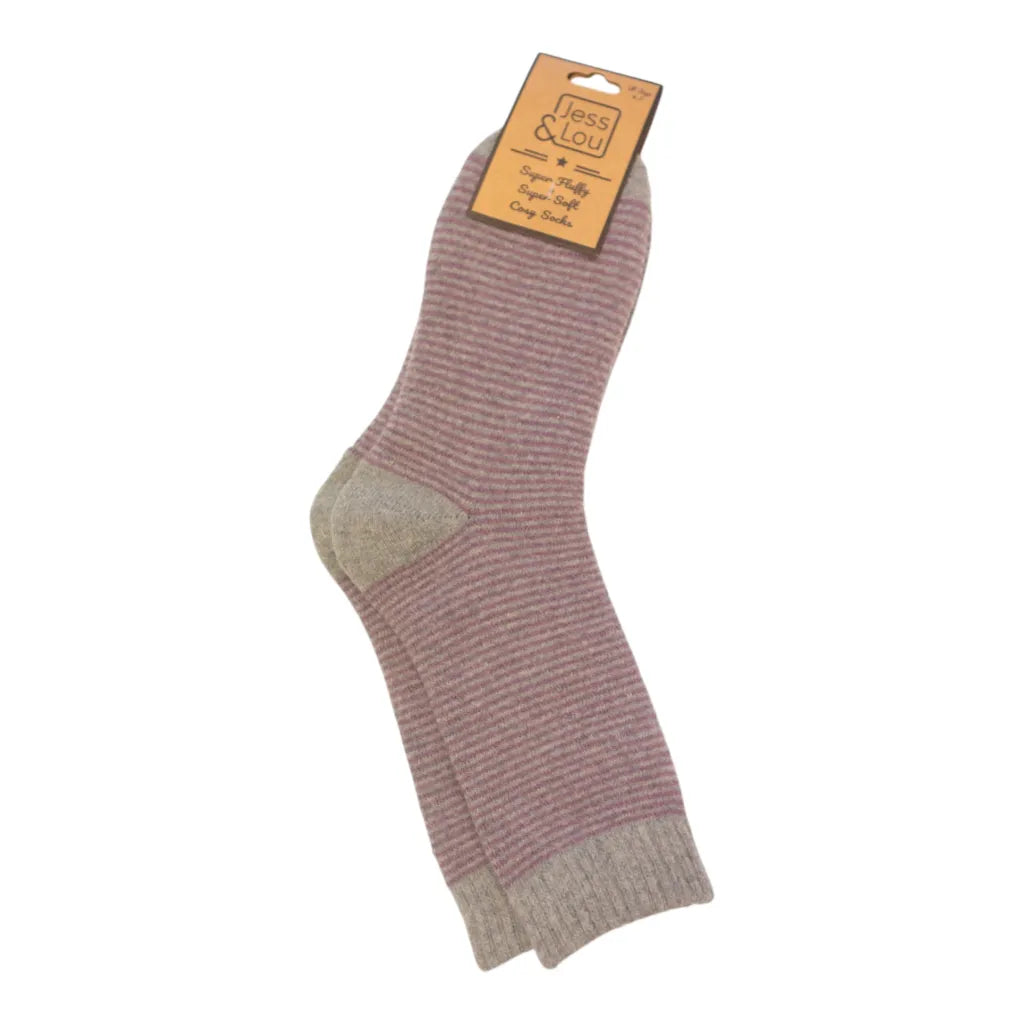 Lavender Striped Cosy Socks