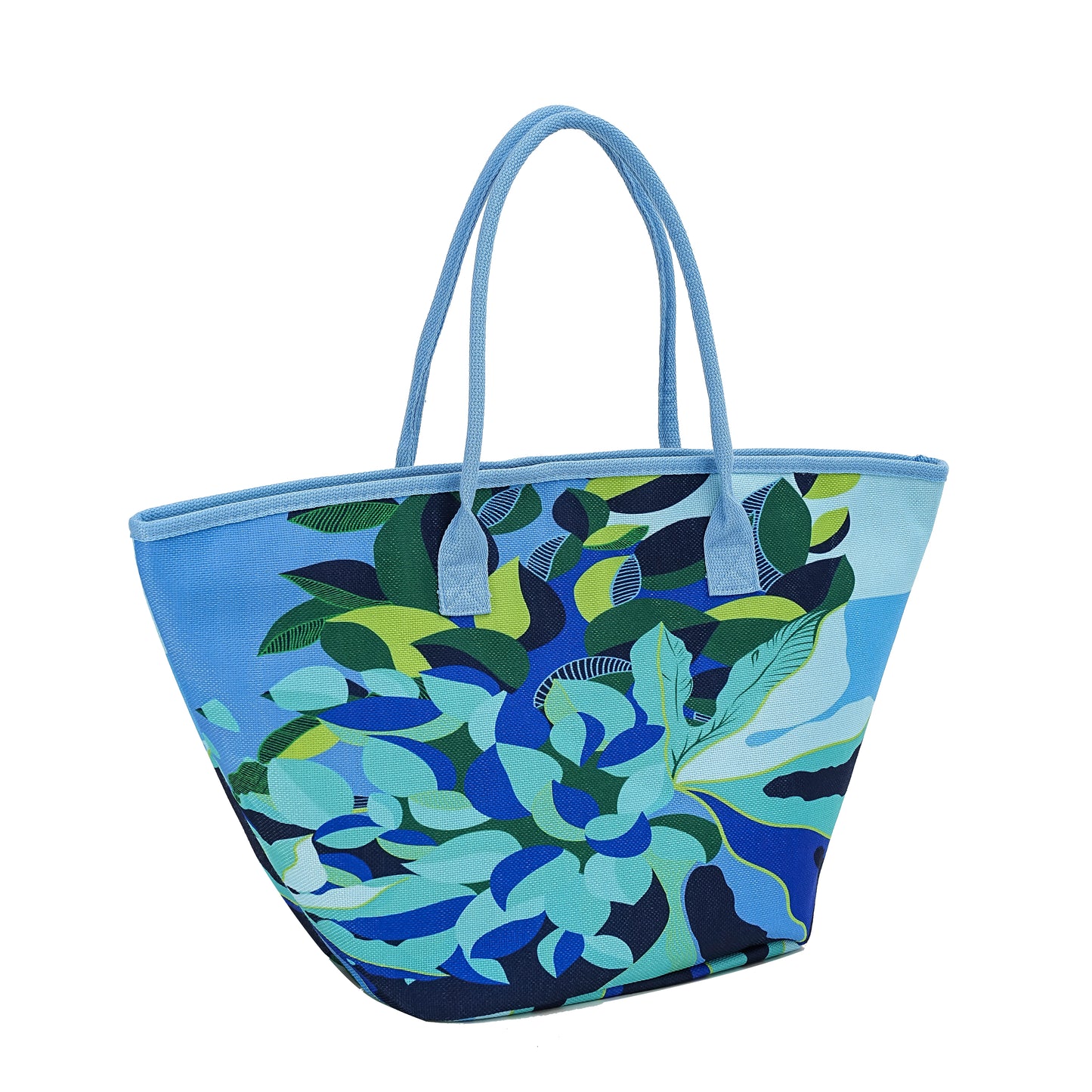 Blue Floral Beach Bag