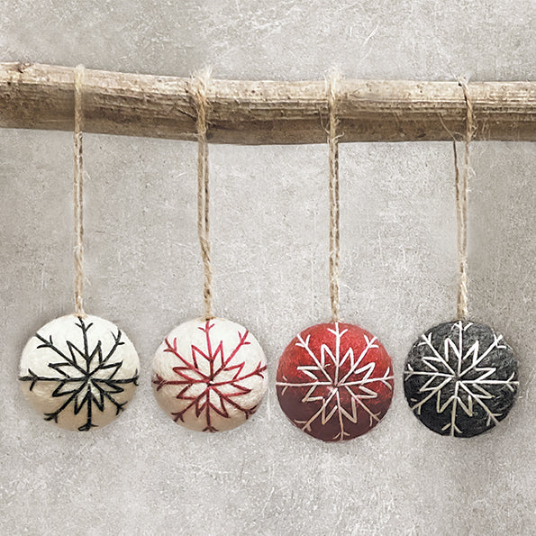 Charcoal Felt Hanging Bauble