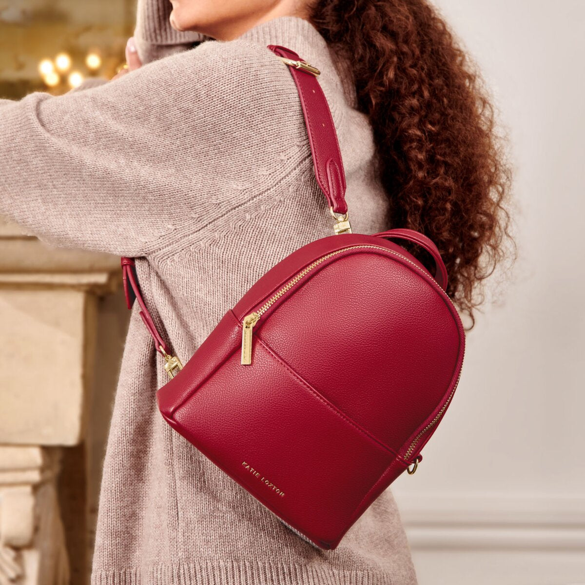 Mika Small Backpack in Garnet Red