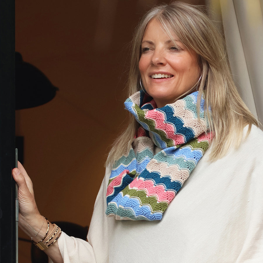 Summer Scallop Knit Multicoloured Snood
