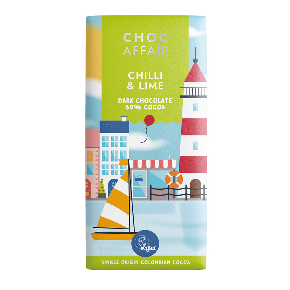 Chilli & Lime Flavoured Dark Chocolate Bar