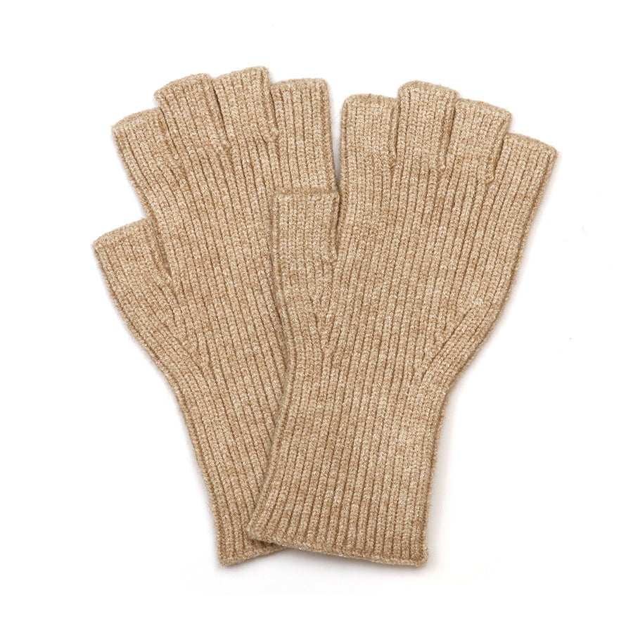 Ribbed Fingerless Gloves in Oatmeal