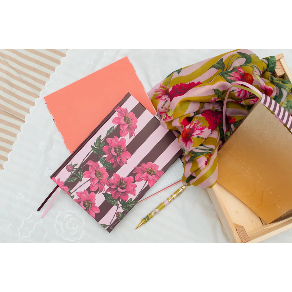 Joy Floral Stripe Notebook