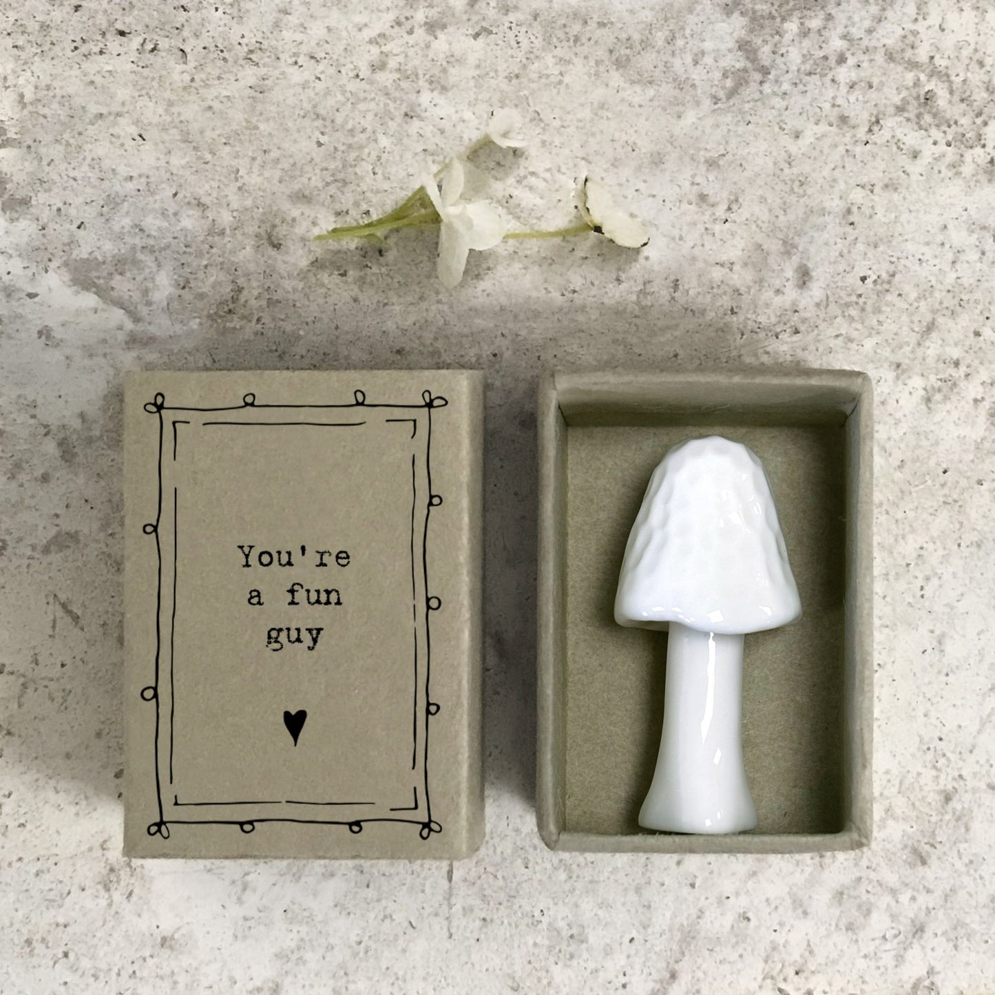 Fun Guy Matchbox Porcelain Mushroom