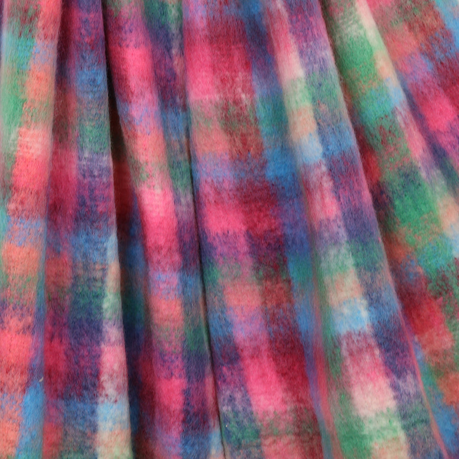 Checkered Cosy Scarf Blue, Green & Pink