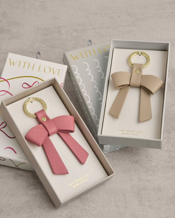Katie Loxton Boxed Bow Keyring Taupe