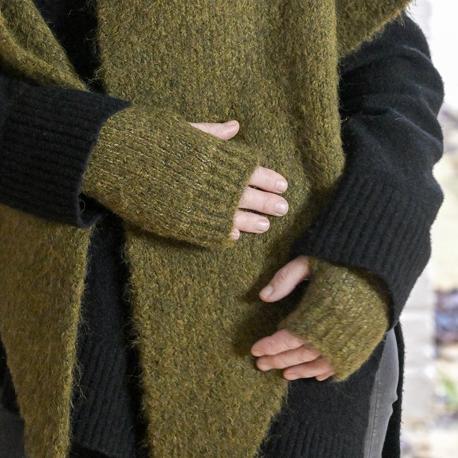 Wrist Warmers in Olive Green