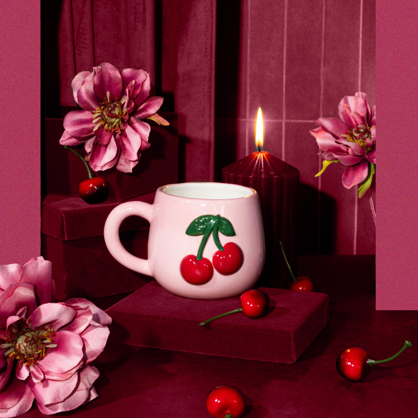 Handpainted Cherry Mug