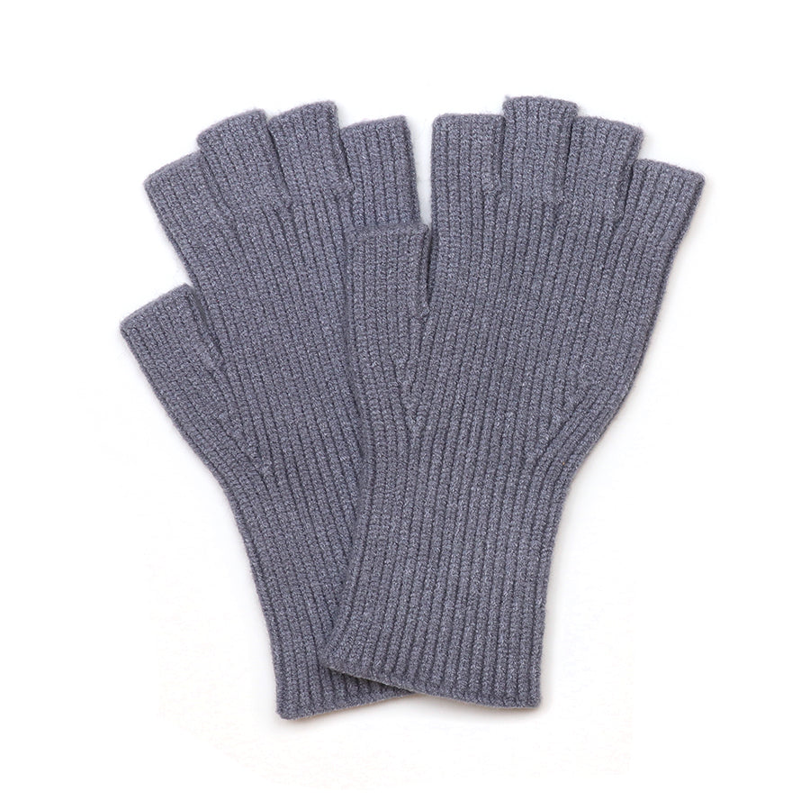 Ribbed Fingerless Gloves Grey