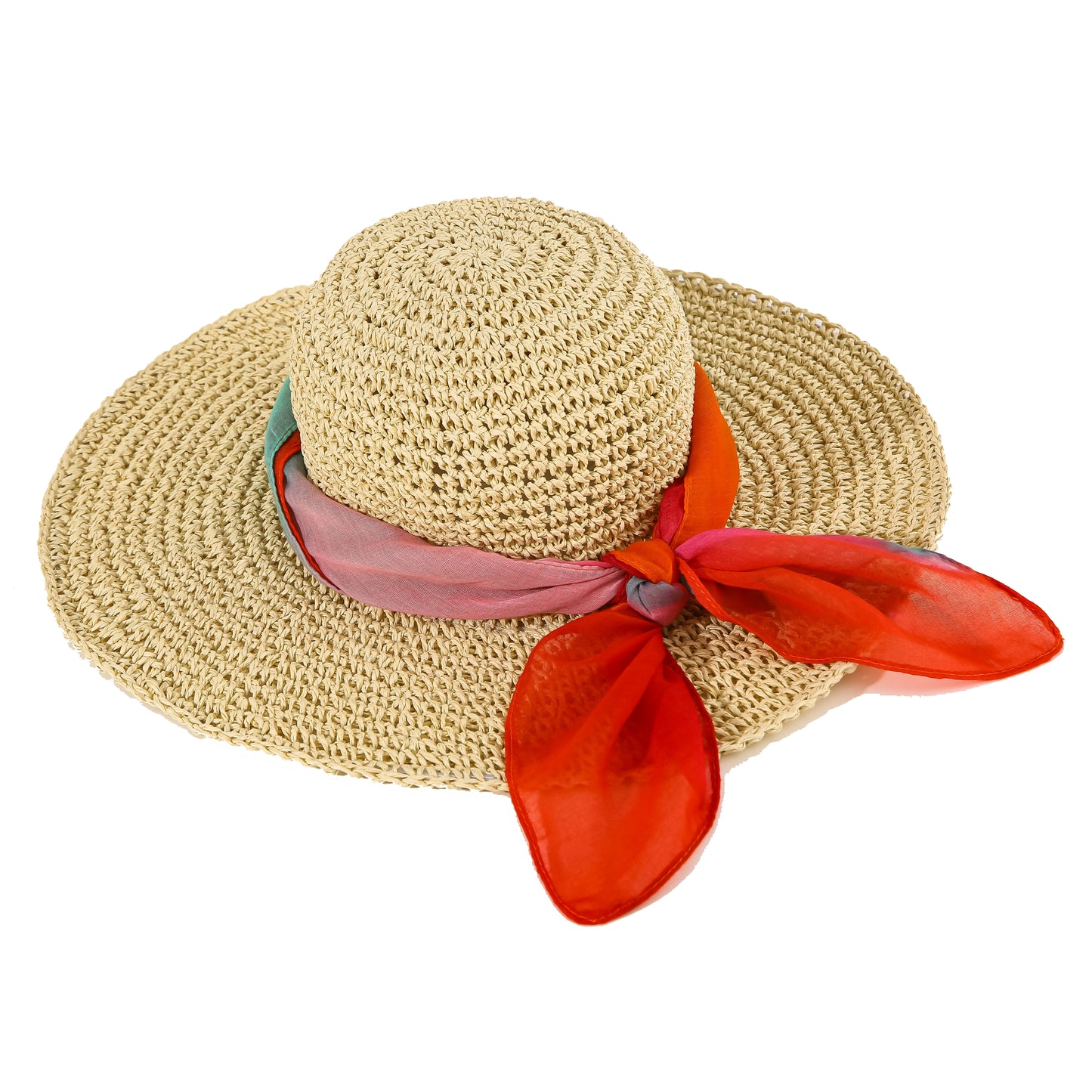 Sun Hat With Marble Detachable Scarf