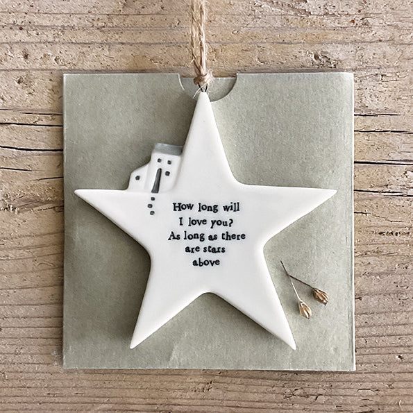 Porcelain Star Decoration How Long Will I Love You