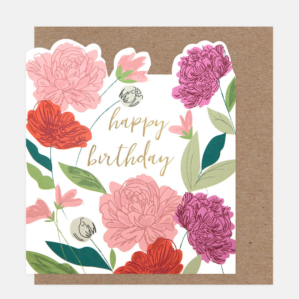 Happy Birthday Floral Greetings Card