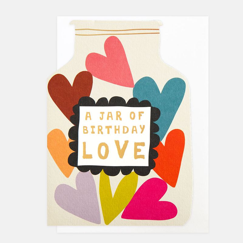 Jar of Hearts Birthday Greetings Card