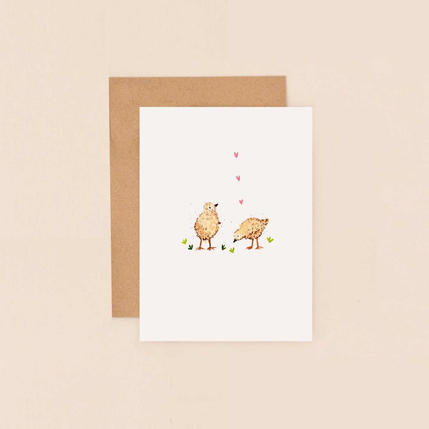 Two Chicks Mini Greetings Card