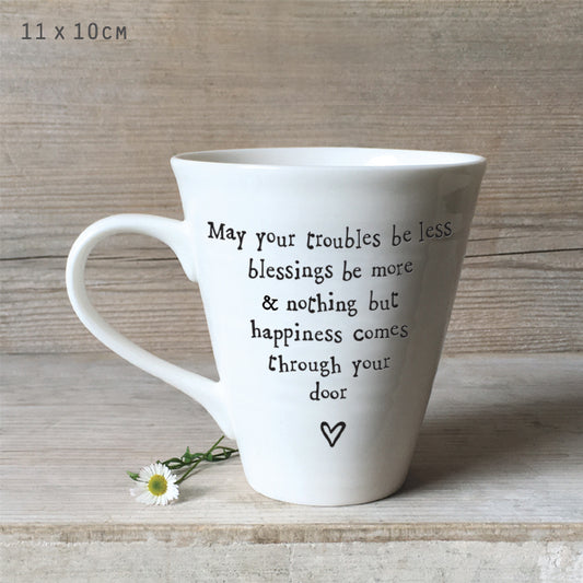 Boxed Porcelain Mug May Your Troubles Be Less