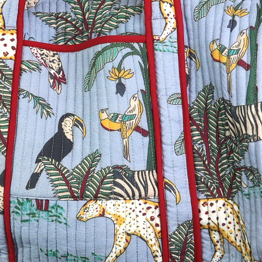 Safari Palm Print Weekend Bag Blue