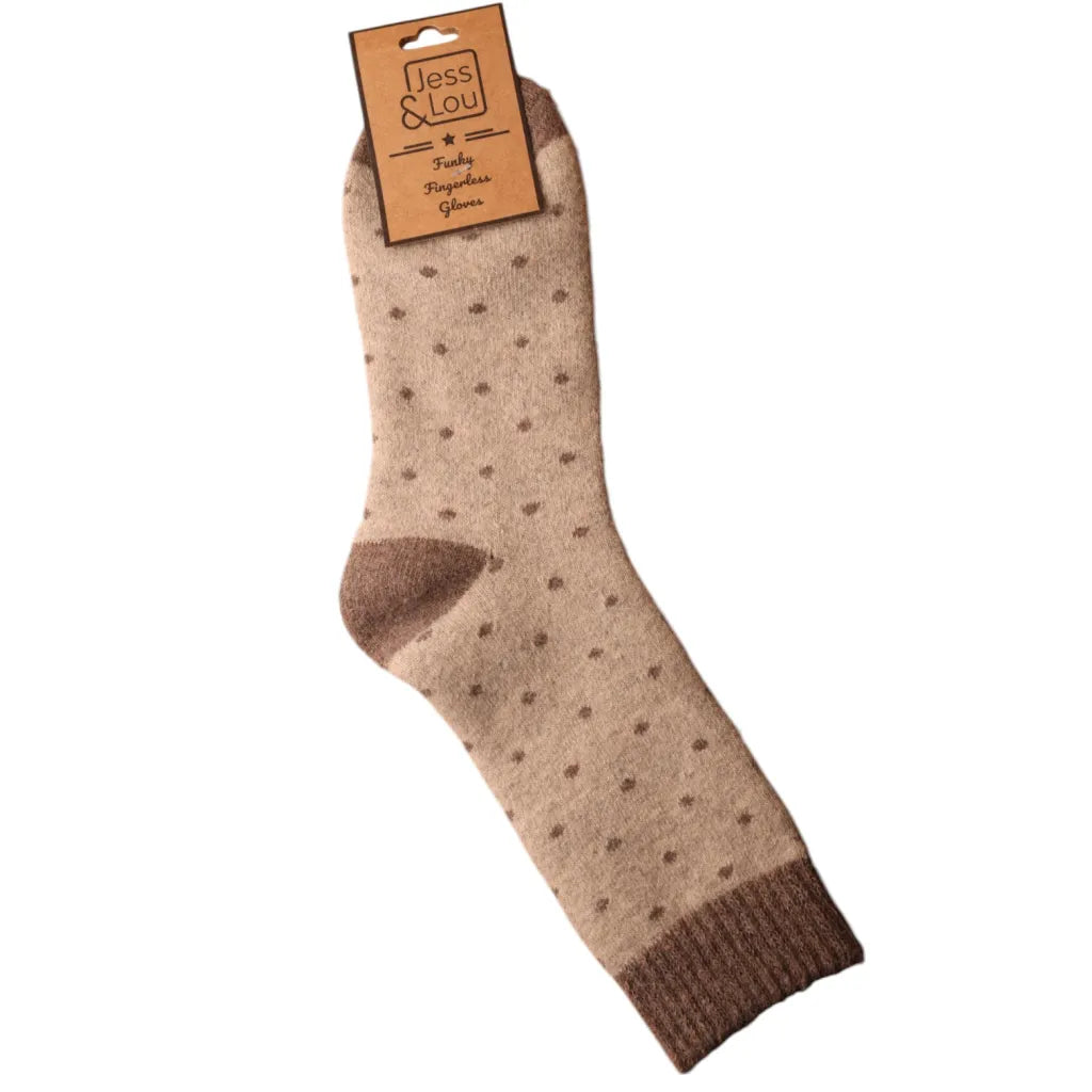 Delightful Dots Cosy Socks in Cappucino
