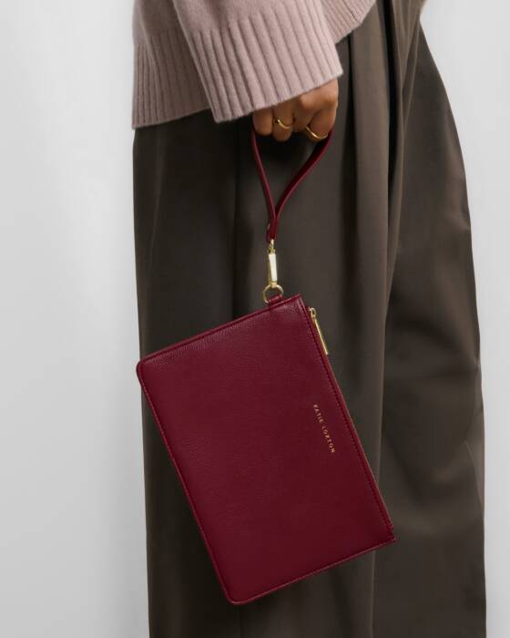 Katie Loxton Alba Wristlet Pouch in Cherry