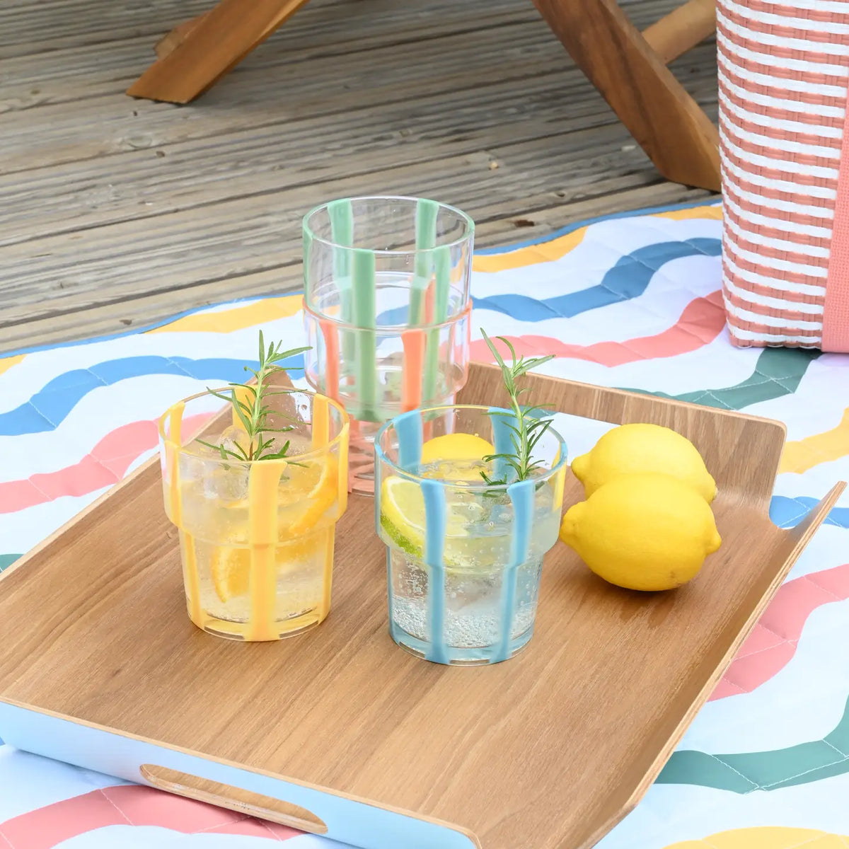 Portofino Stripe Stacking Tumblers (set of 4)