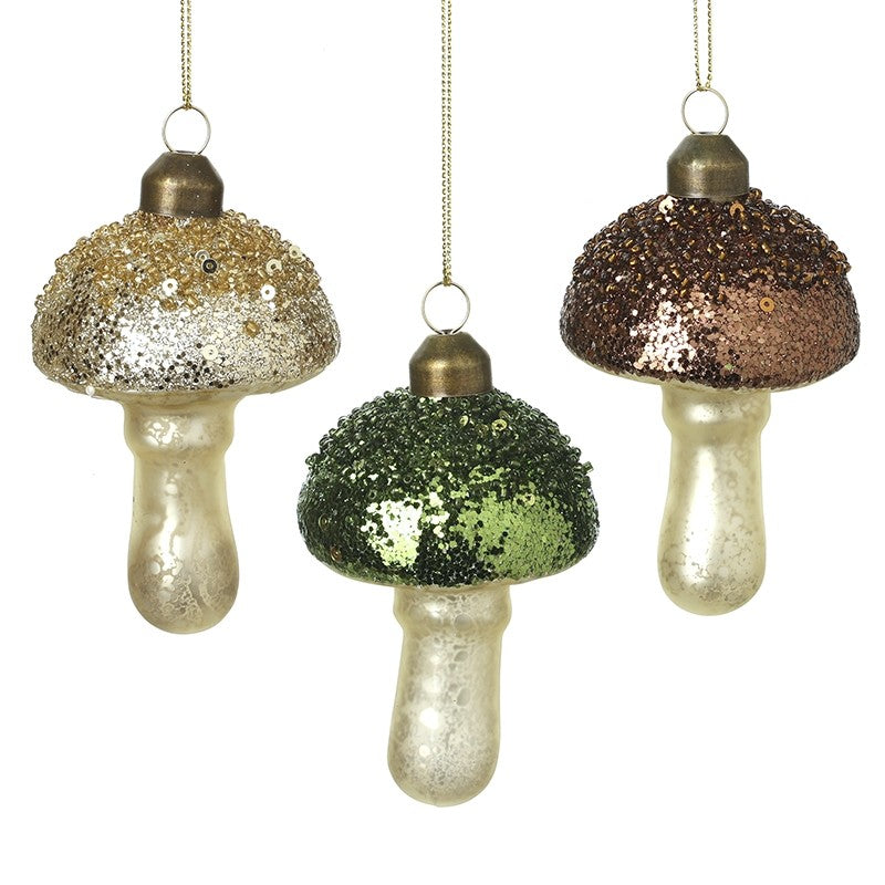 Glass Glitter Mushroom