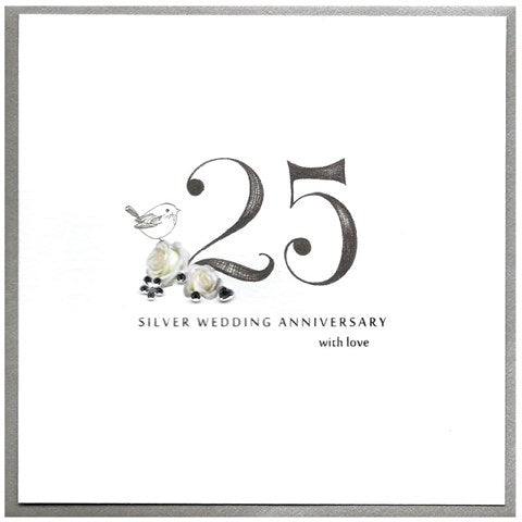 Silver Wedding Anniversary Greetings Card