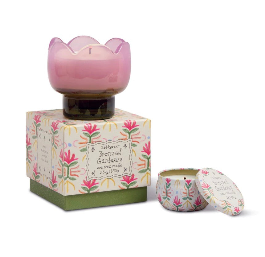 Tulip Glass Candle - Bronzed Gardenia