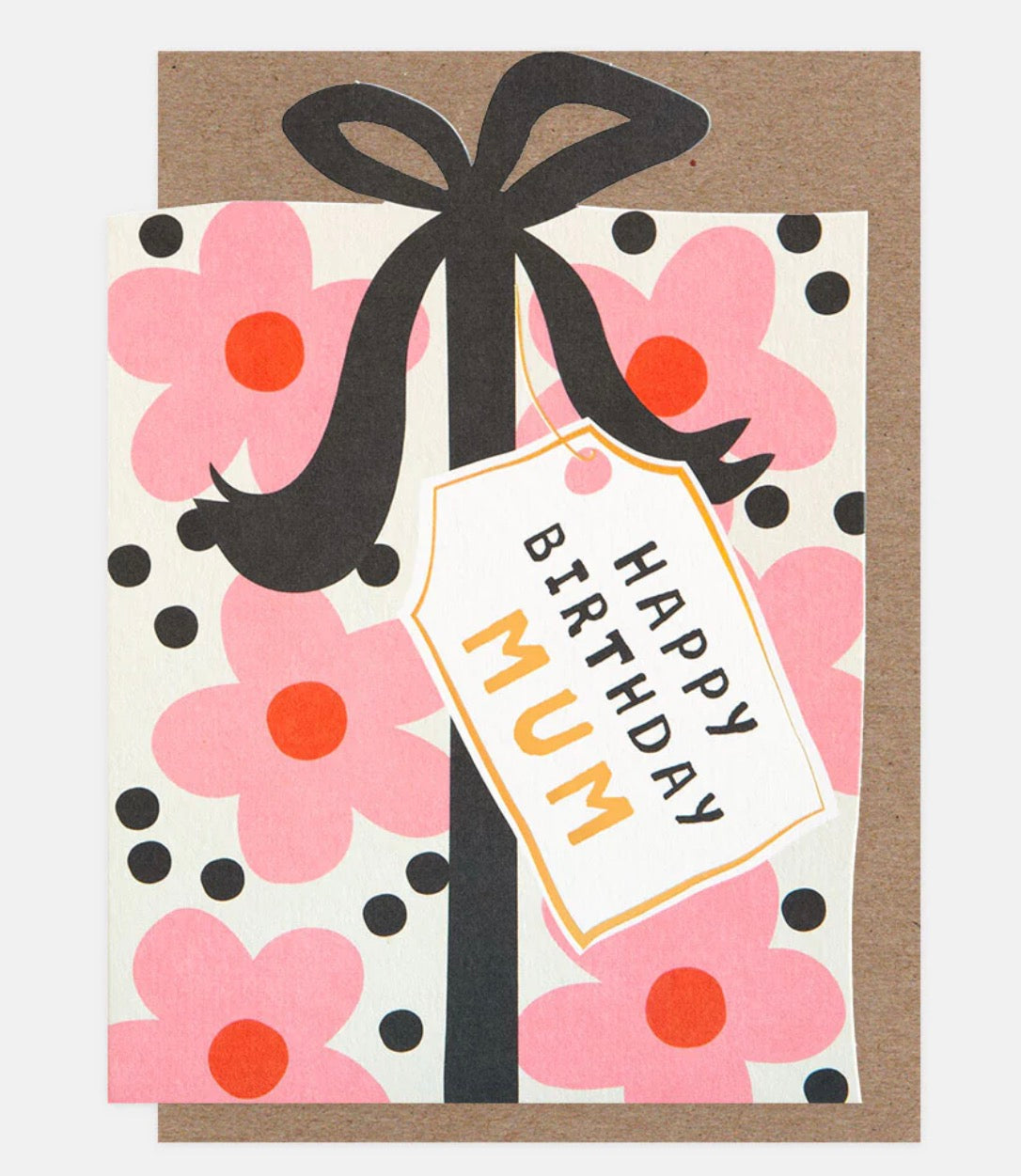 Present with Bow Mum Birthday Greetings Card