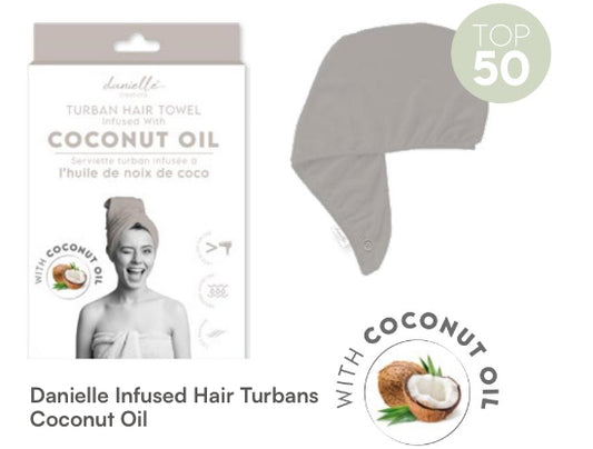 Danielle Infused Hair Turban - Grey - Coconut Oil