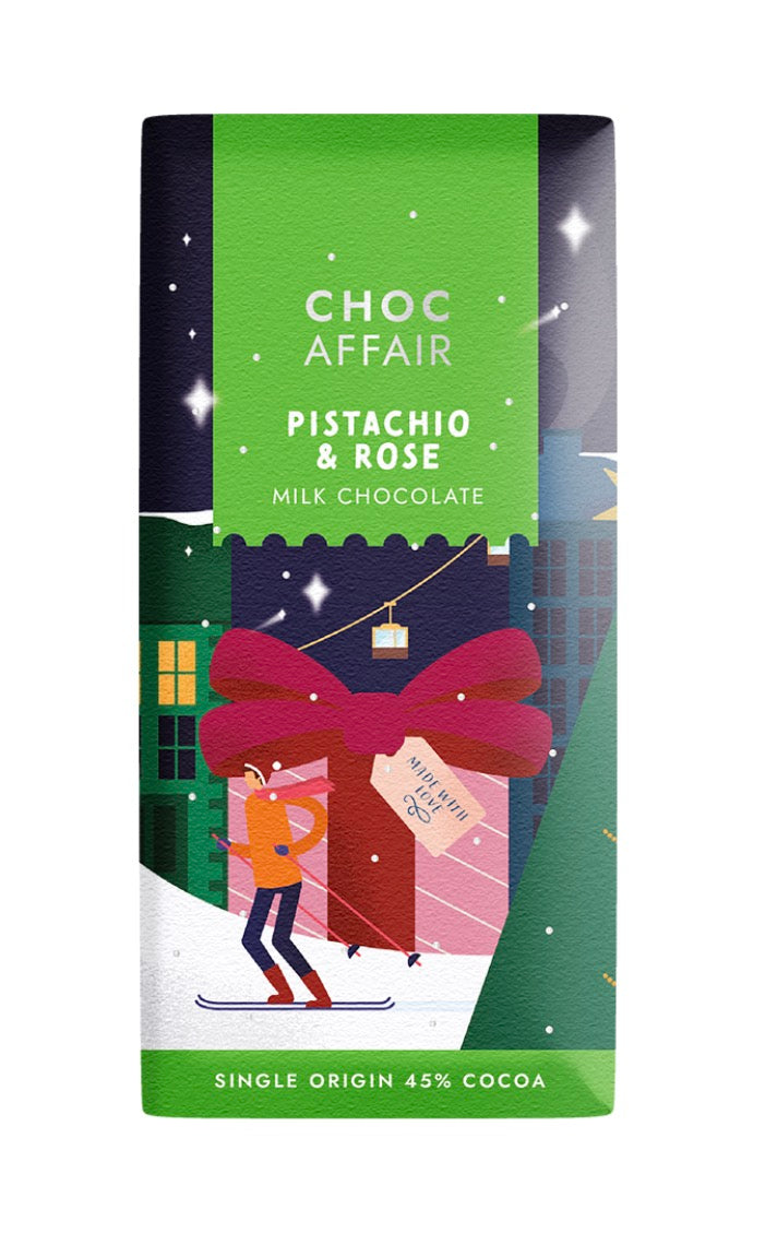 Pistachio & Rose Milk Chocolate Bar