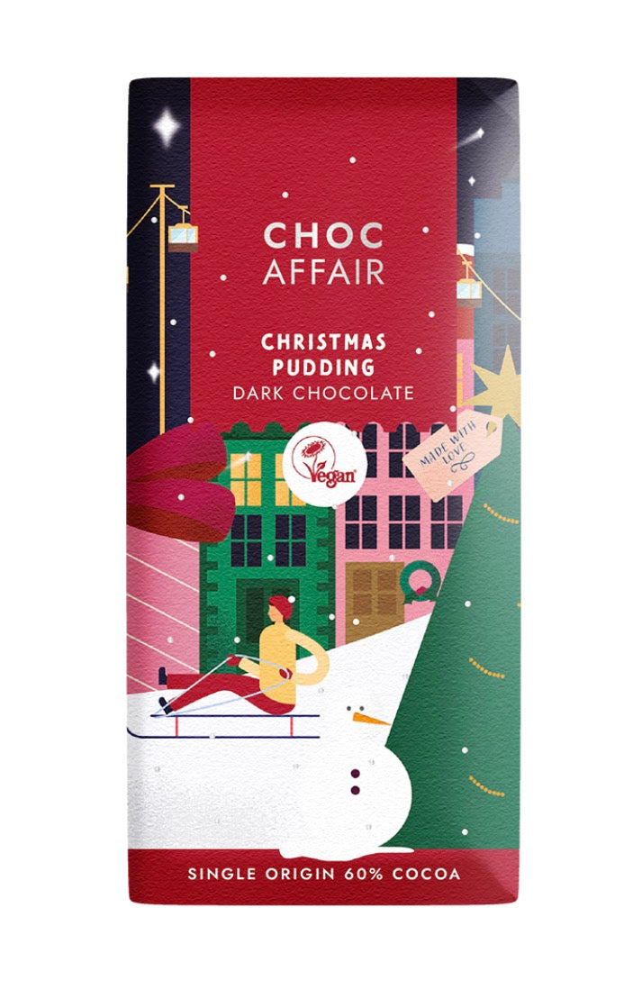 Christmas Pudding Dark Chocolate Bar