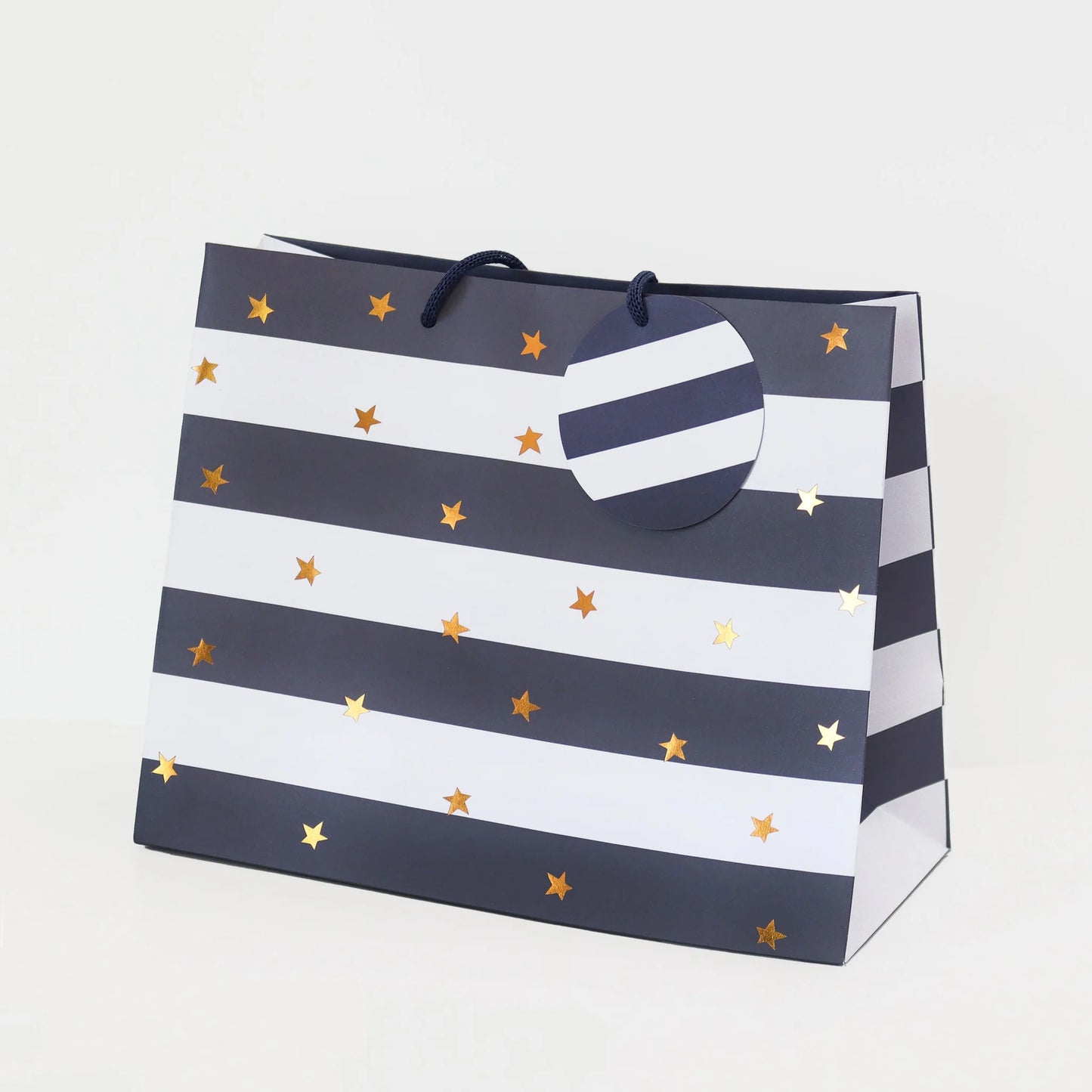 Navy Stripe Medium Gift Bag