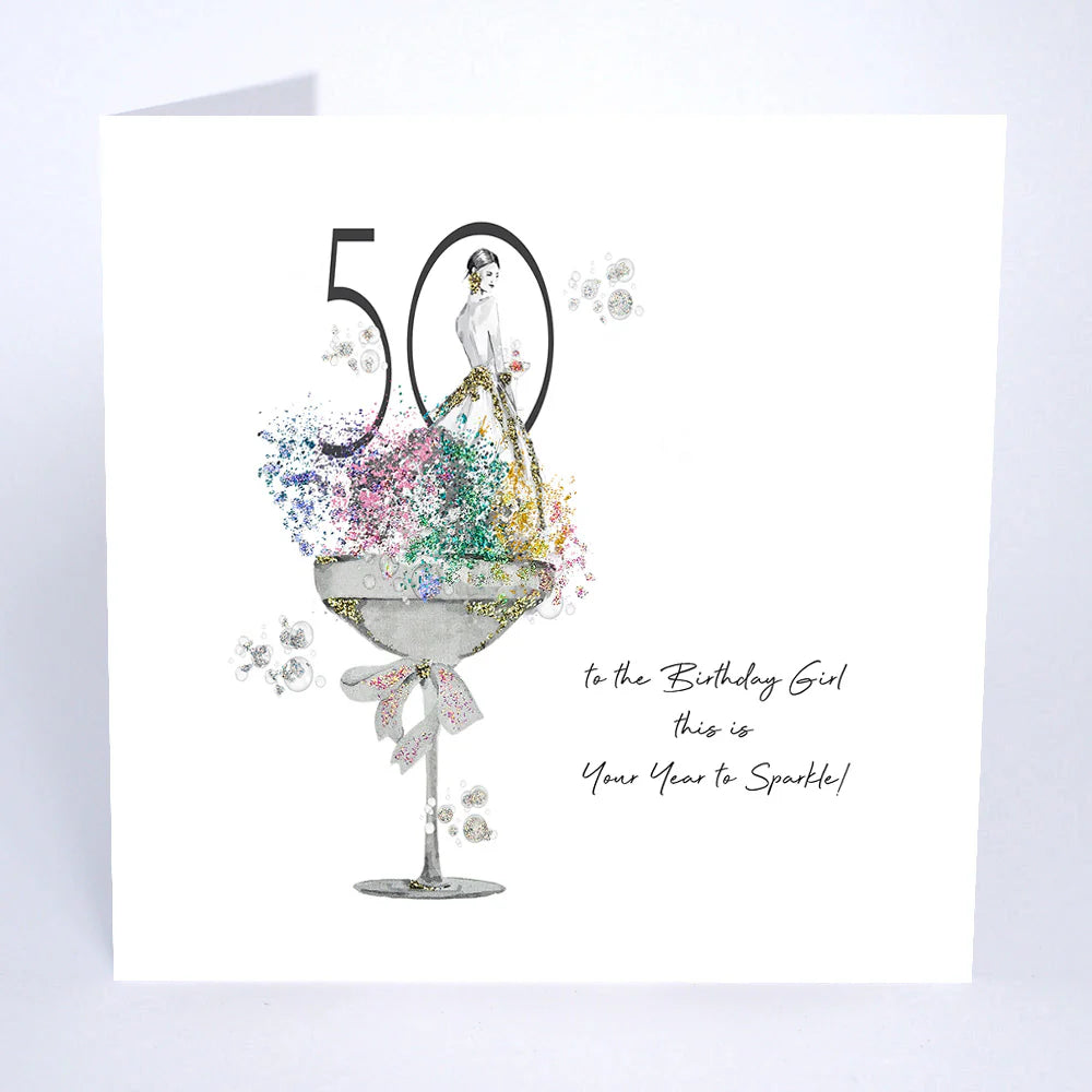 50th Birthday Time To Sparkle Greetings Card