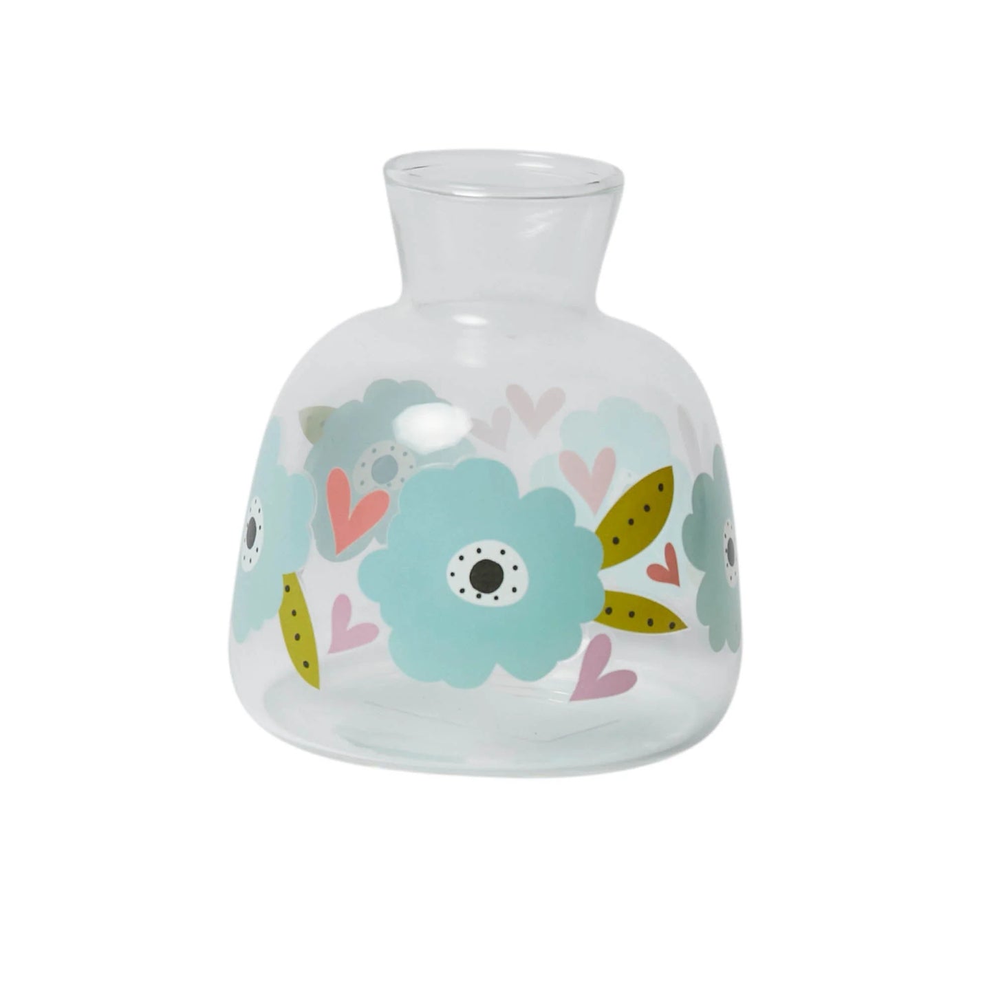 Hearts & Flowers Borosilicate Glass Vase