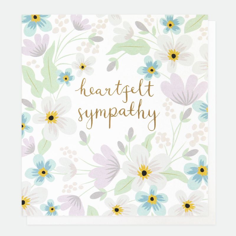 Heartfelt Sympathy Pastel Flowers Greetings Card