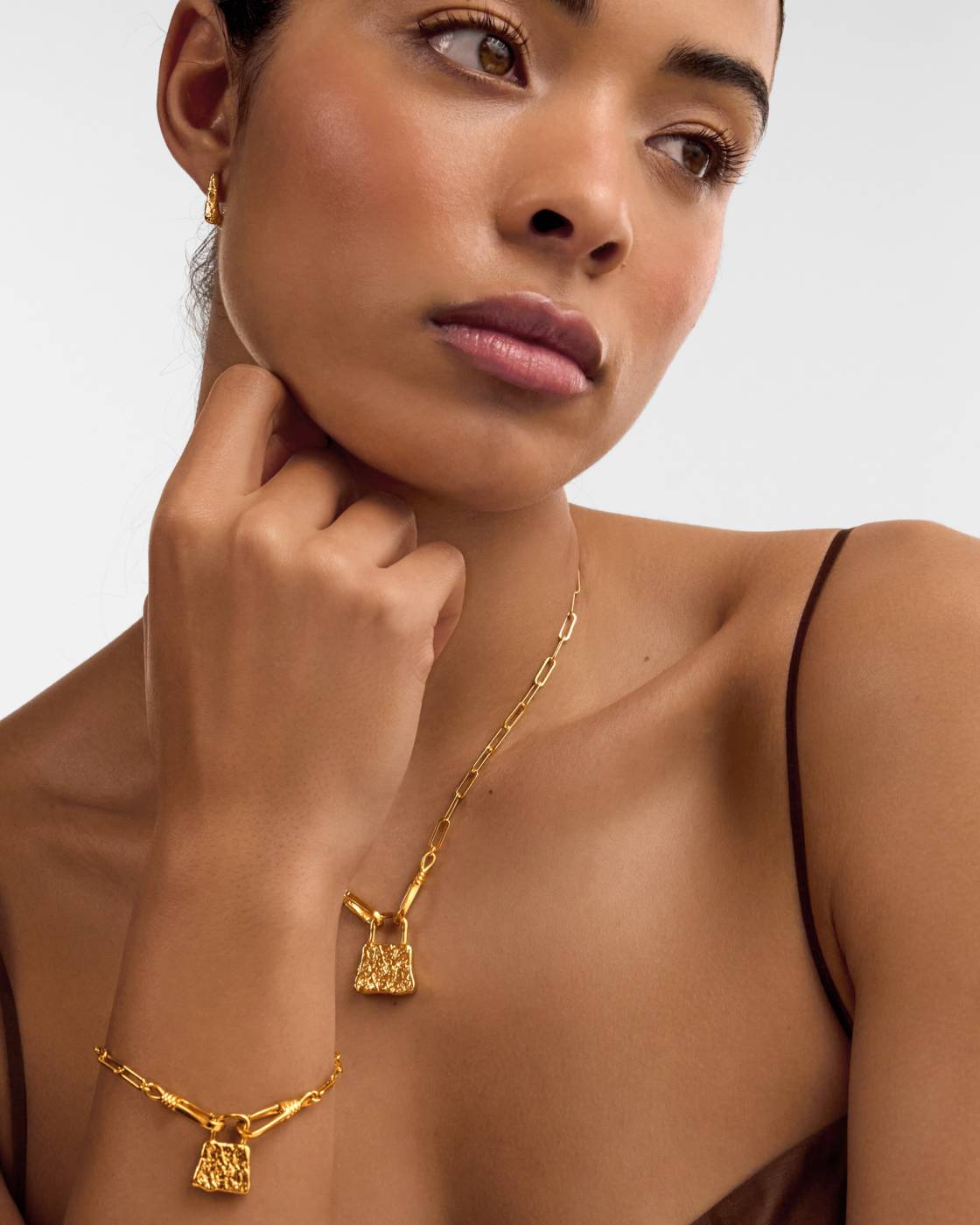 Katie Loxton Luxe Lock Bracelet Gold