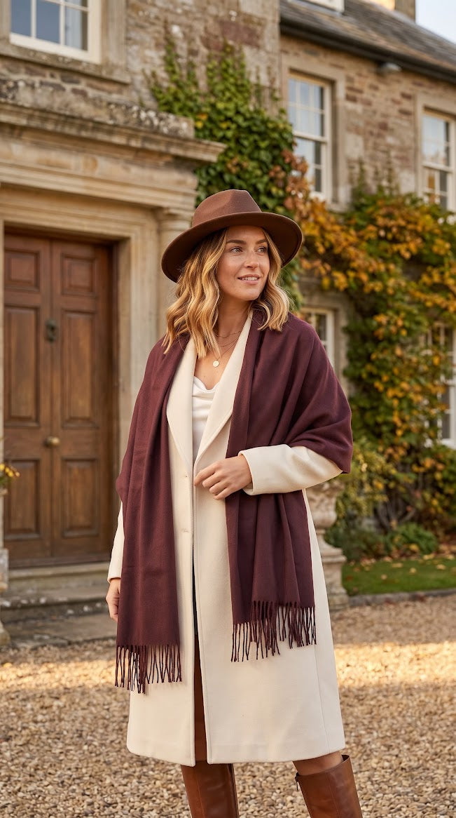 Pashmina in Burnt Burgundy