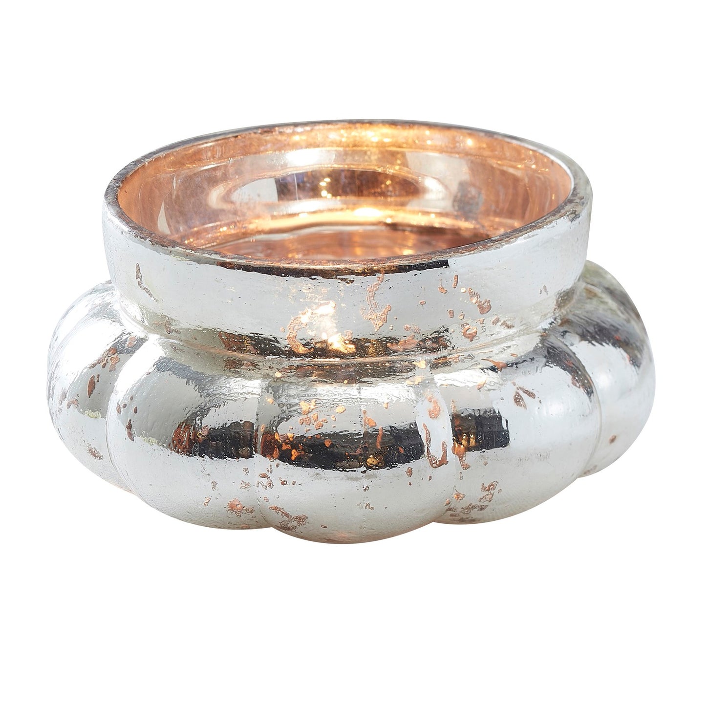 Silver Large Frosted Tealight Glass Holder